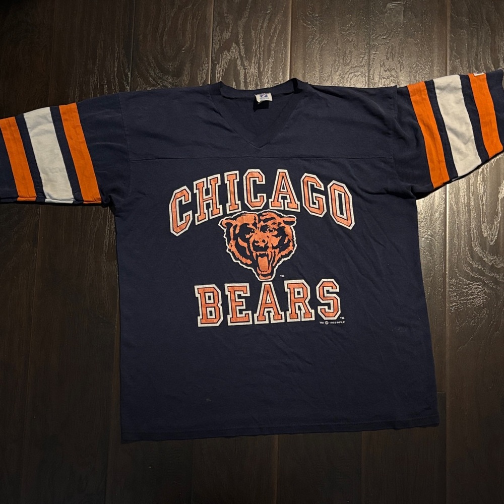 LOGO 7 Navy and Orange Chicago Bears Men's Shirt
